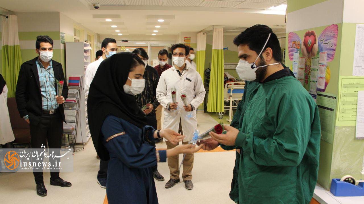 قدردانی از کادر درمان اورژانس استان یزد توسط یک تشکل دانشجویی